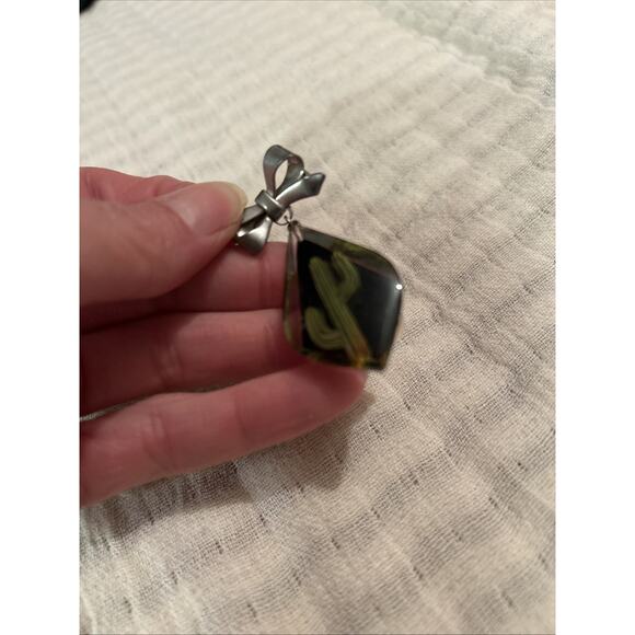Vintage Lucite Cactus Pin Brooch Mod Western Rock - Picture 3 of 7